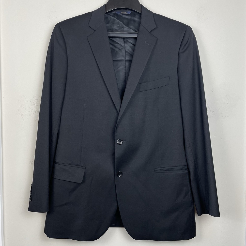 Brooks Brothers Blazer Men 42L Black 1818 Fitzgerald Wool Sport Coat USA READ‎